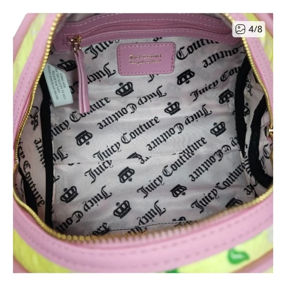 Juicy Couture Yellow Bowler Satchel with Pink Cherries - Picture 5 of 5